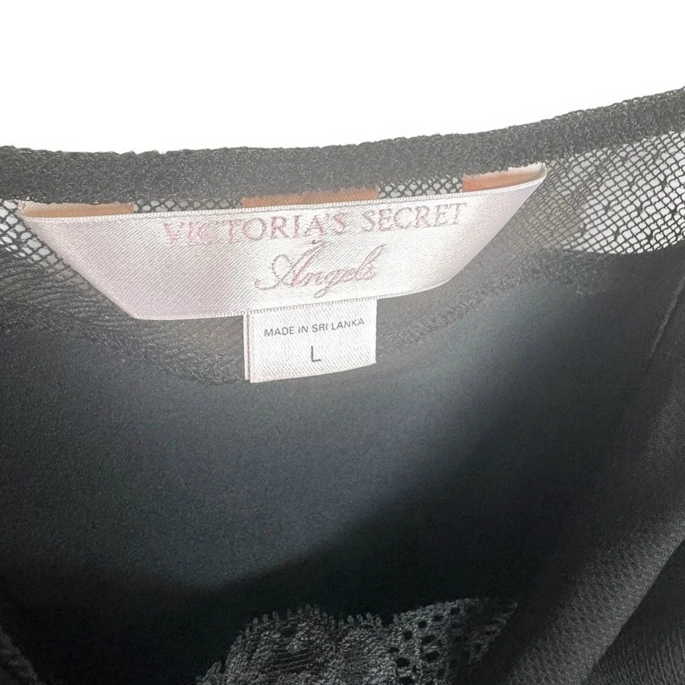 Victoria's Secret Black Satin Slip Dress with Lace Trim - Picture 8 of 15